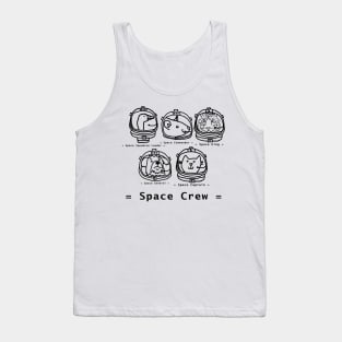 Space Crew 2420 with Tiger Sci Fi Line Drawing Tank Top